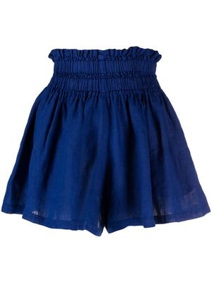 120% Lino elasticated linen shorts - Blue