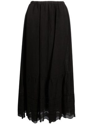 120% Lino embroidered-lace skirt - Black
