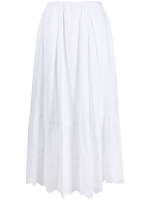 120% Lino embroidered-lace skirt - White