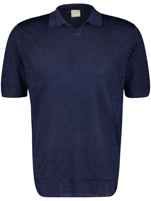 120% Lino fine-knit linen polo shirt - Blue