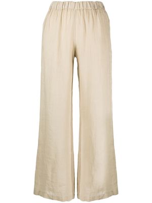 120% Lino high-waisted linen trousers - Neutrals