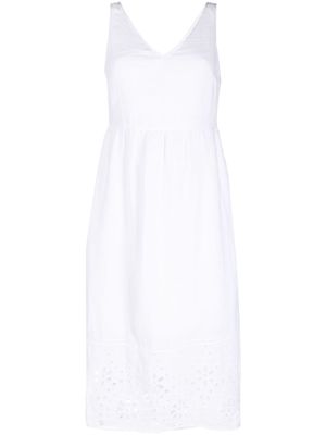 120% Lino linen midi dress - White
