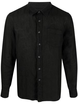 120% Lino long-sleeve linen shirt - Black