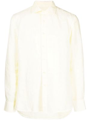 120% Lino long-sleeve linen shirt - Yellow