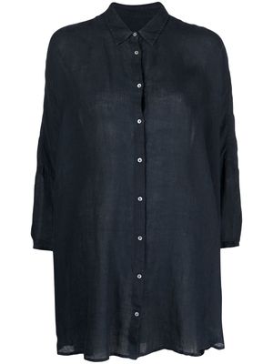 120% Lino long-sleeved linen shirt - Blue
