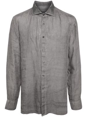 120% Lino long-sleeved linen shirt - Grey