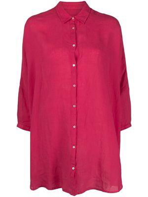 120% Lino long-sleeved linen shirt - Pink