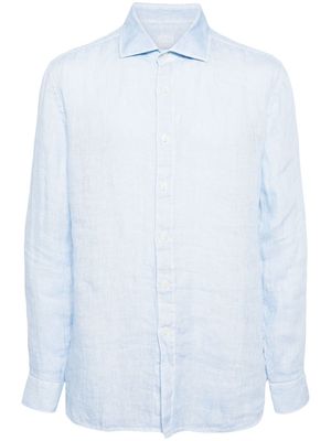 120% Lino long-sleeved linen shirt - S00200 Mermaid soft fade