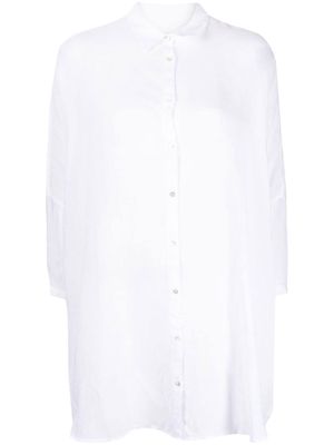 120% Lino long-sleeved linen shirt - White