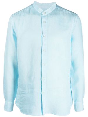 120% Lino long-sleeves linen shirt - Blue