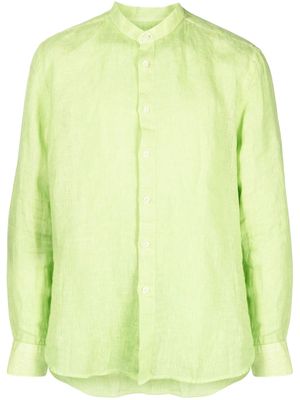 120% Lino long-sleeves linen shirt - Green