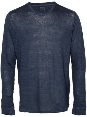 120% Lino mélange linen T-shirt - Blue