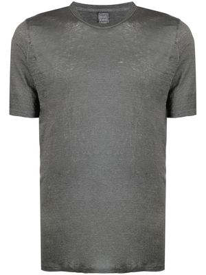 120% Lino mélange short-sleeve T-shirt - Grey