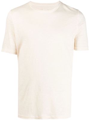 120% Lino mélange short-sleeve T-shirt - Neutrals