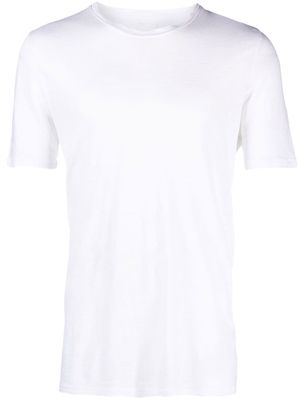 120% Lino mélange short-sleeve T-shirt - White