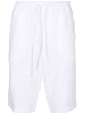 120% Lino mid-rise linen bermuda shorts - White