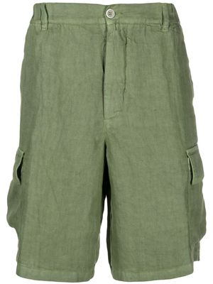 120% Lino mid-rise linen cargo shorts - Green