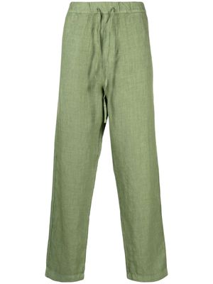 120% Lino mid-rise straight-leg linen trousers - Green