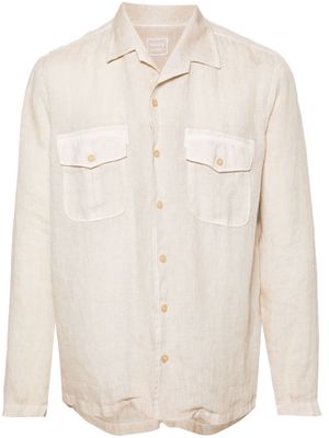 120% Lino notched-collar linen shirt - Neutrals