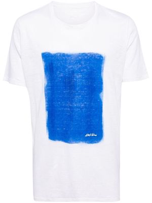 120% Lino paint-print linen T-shirt - Neutrals