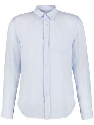 120% Lino pointed-collar linen shirt - Blue