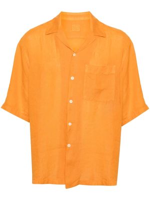 120% Lino poplin linen shirt - Orange