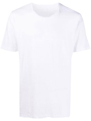120% Lino round-neck linen T-shirt - White