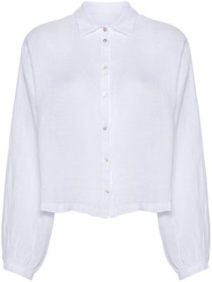 120% Lino semi-sheer linen shirt - White