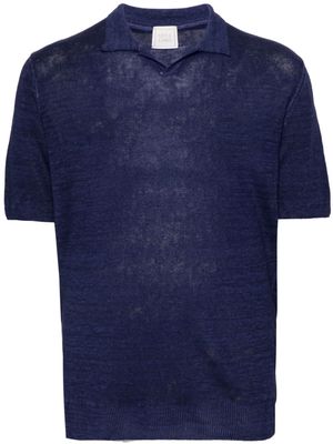 120% Lino semi-sheer polo shirt - Blue