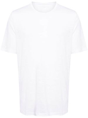 120% Lino short-sleeved linen shirt - S0050R WHITE SOLID