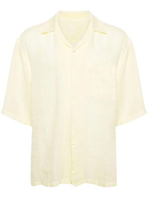 120% Lino short-sleeved linen shirt - Yellow