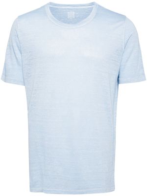 120% Lino short-sleeved linen T-shirt - Blue