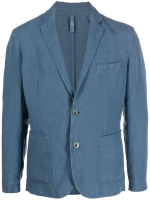 120% Lino single-breasted linen blazer - Blue