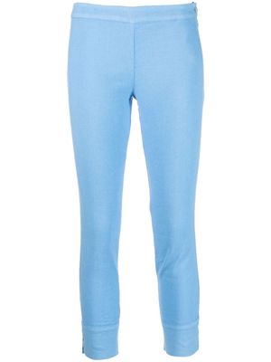 120% Lino slim-cut cropped trousers - Blue