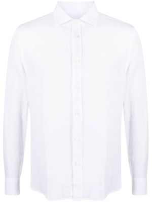 120% Lino spread-collar linen shirt - White