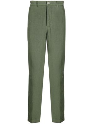 120% Lino straight-leg linen trousers - Y030 ARMY GREEN