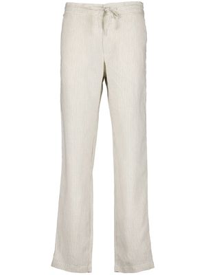 120% Lino stripe-pattern linen trousers - Neutrals