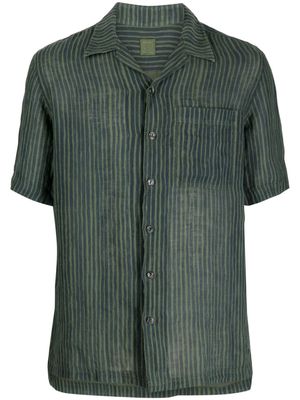 120% Lino stripped linen shirt - Green