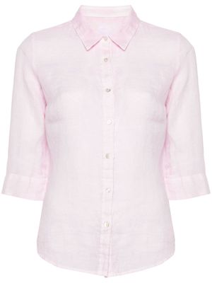 120% Lino three-quarter sleeve linen shirt - Pink