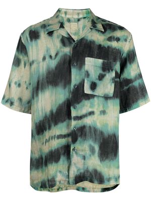 120% Lino tie-dye print linen shirt - Green