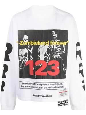 123 RIVINGTON Zombieland cotton T-shirt - White