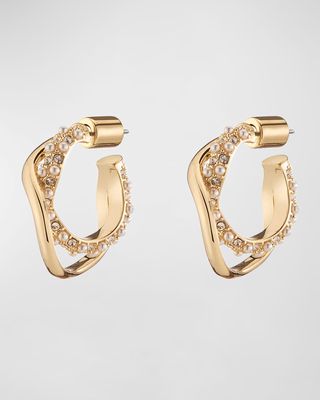 12K Gold-Plated Sia Mini Pave Crystal Earrings