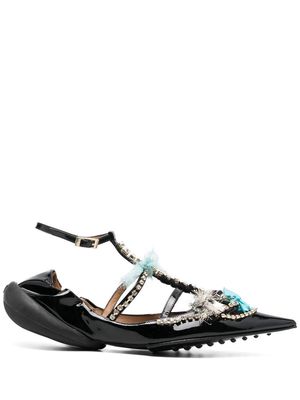 13 09 SR crystal-embellished sandals - Black