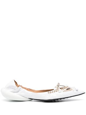 13 09 SR crystal-embellished sandals - White