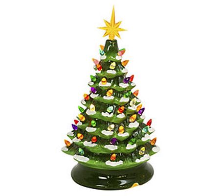 13.98" Green B/O Musical Dolomite Tree by Gerso n Co