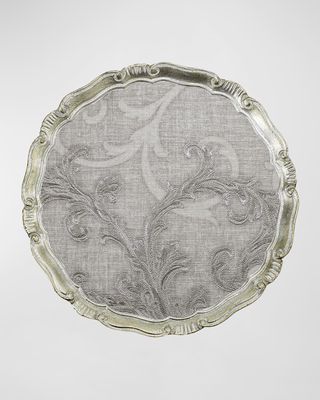 13" Florentino Damask Wooden Tray/Charger