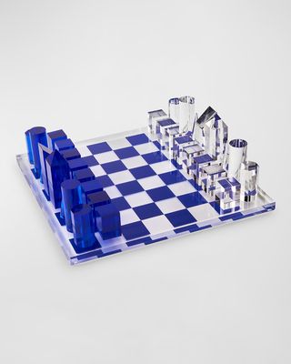 13" Lucite Bicolor Chess Set