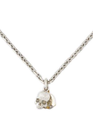 13 LUCKY MONKEY Eva skull-pendant chain necklace - Silver