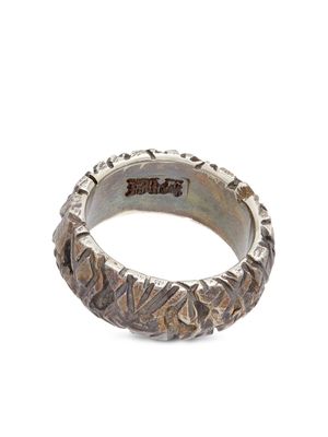 13 LUCKY MONKEY Meteora engraved band ring - Silver