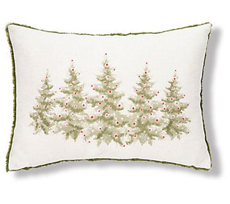 13" x 20" Winter Trees Throw Pillow by Valerie